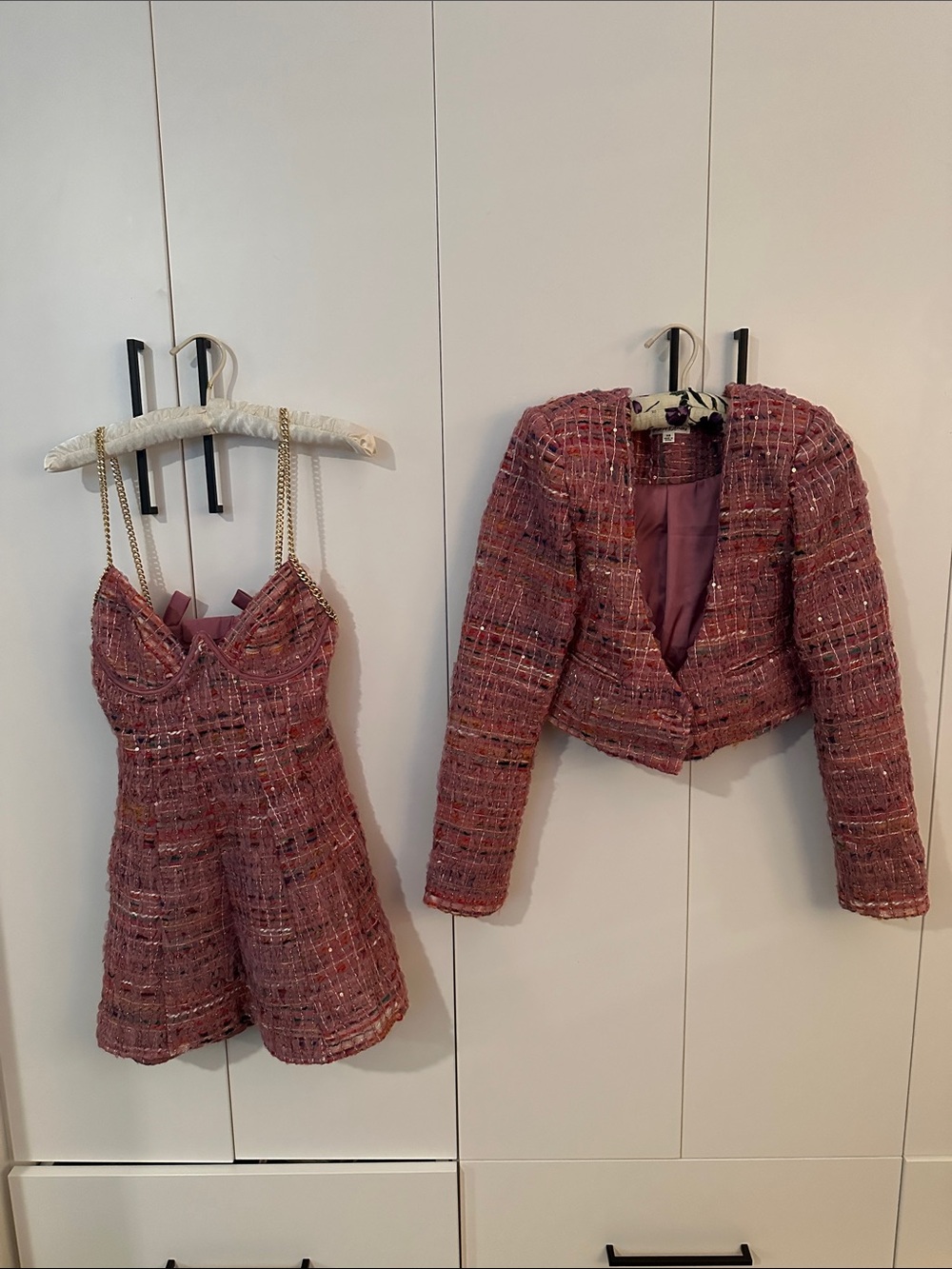 For love and lemons pink dress and matching jacket set